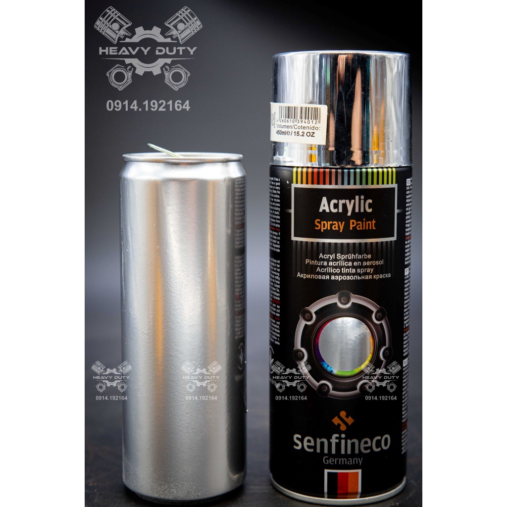 Sơn Xịt Trắng Đen Bóng Mạ Kẽm Trắng Xám Chịu Nhiệt Senfineco Acrylic