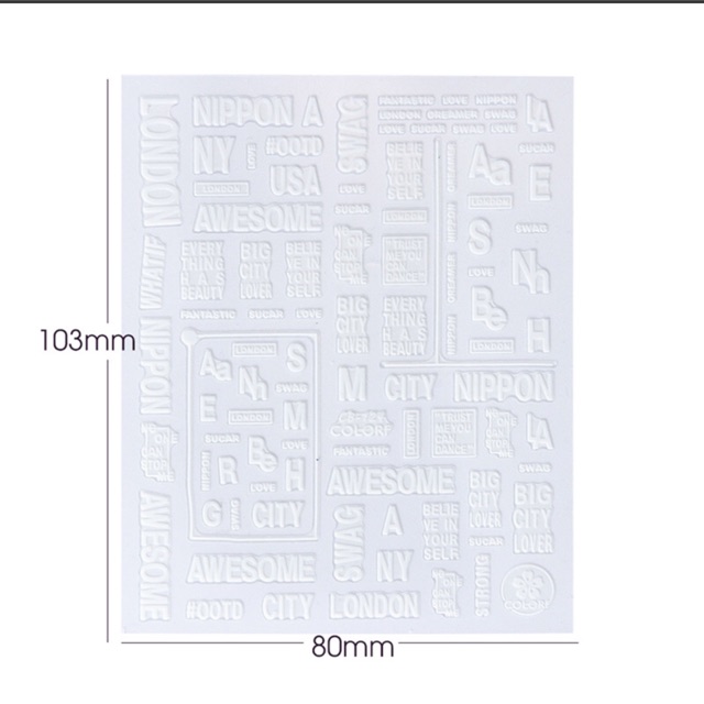 Sticker mẫu chữ SIÊU IU trang trí móng