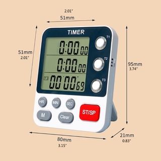Đồng Hồ Hẹn Giờ Kỹ Thuật Số 3 Kênh Đếm Ngược / Âm Lượng 3 Mức Độ