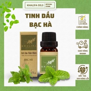 Tinh Dầu Bạc Hà Nguyên Chất Khalifa 50ml Tốt Cho Da Giảm Stress Khử Mùi Chống Say Xe Hàng Chính Hãng