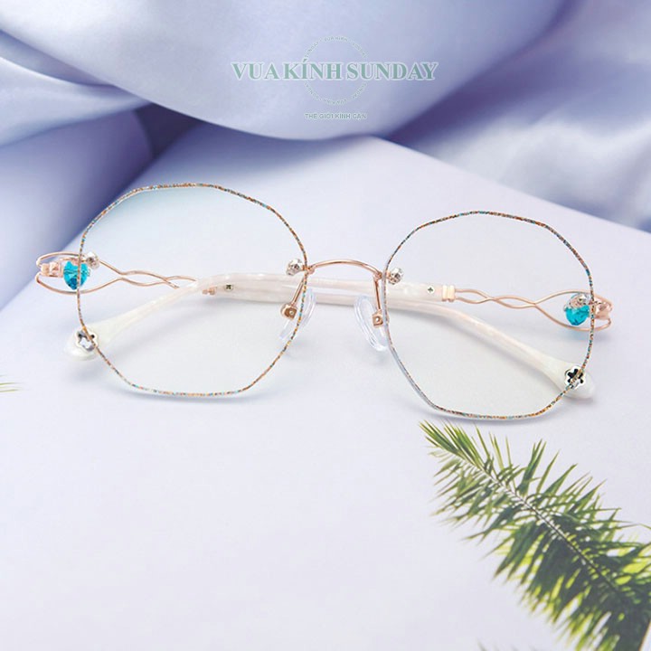 Gọng kính cận khoan không viền nữ VD185
