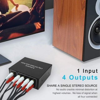 Bang 4 chiều Stereo L R Sound Channel Bộ chuyển đổi hai chiều 1 trong 4 Out hoặc 4 trong 1 Out Công tắc quay chuyên nghiệp