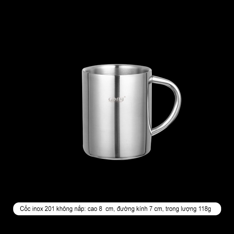 Cốc inox 304, ca inox có quai,có nắp, cứng, bền, cách nhiệt cao cấp ...