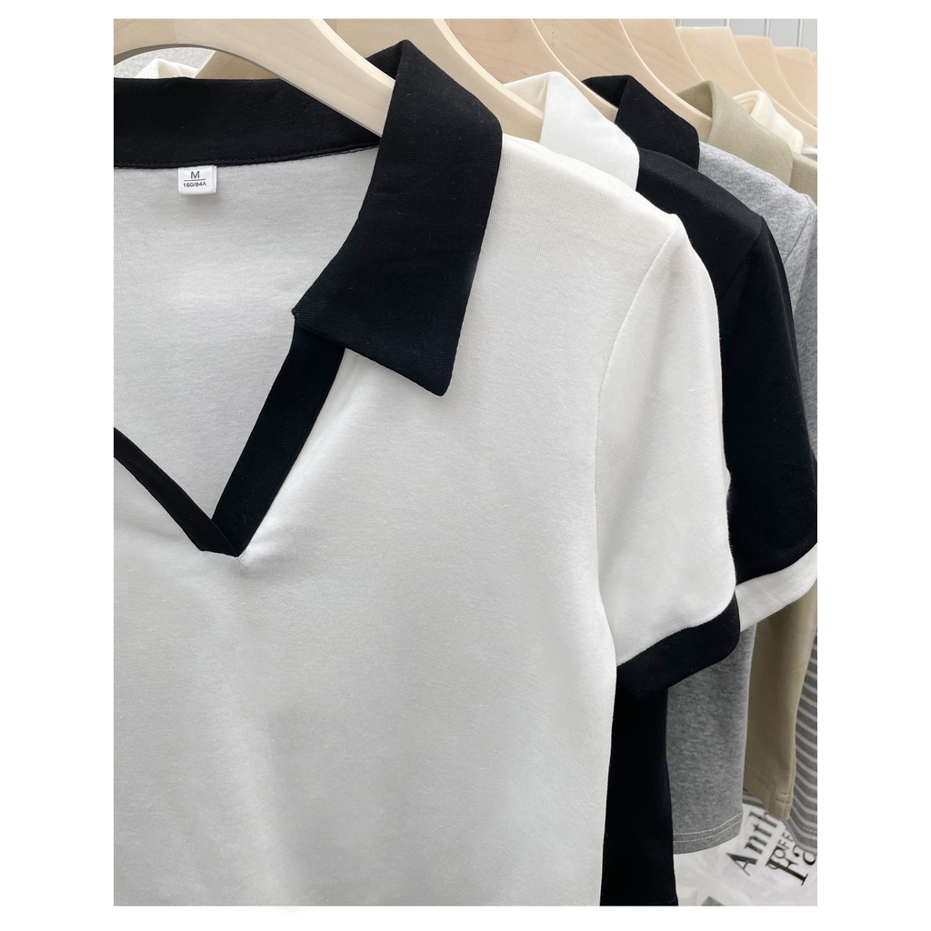 Áo Thun Cổ Bẻ Bigsize Áo Kiểu PoLo Nữ Chất Thun Borib Lên Phom Tôn Dáng Tôn Eo MÃ A41
