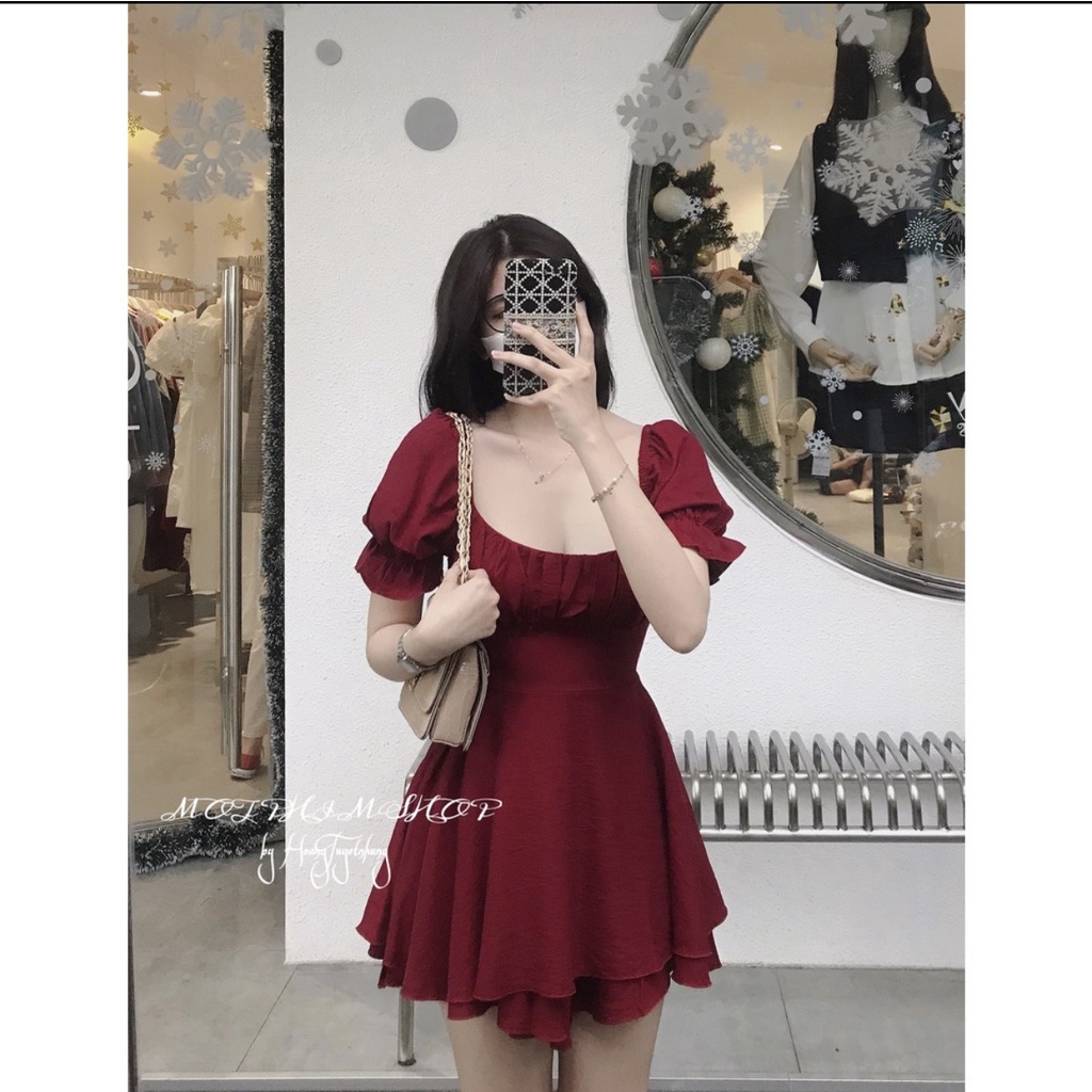 JUMSUIT CỔ VUÔNG THẮT EO HAI MÀU TRẮNG ĐEN XINH XẮN - SUSU JUMSUIT