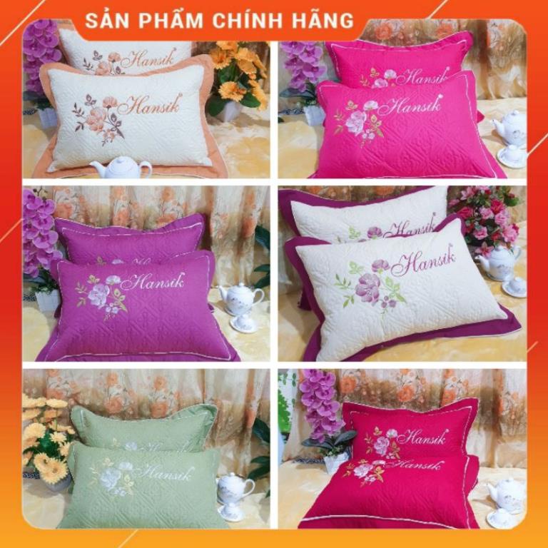 Vỏ gối Hansik ❤CHÍNH HÃNG❤ Gối Chất Liệu Cotton khích thước 45x65cm Cao Cấp