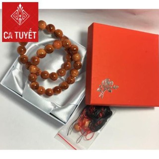 Vòng đeo tay huyết long 10ly 17 hạt dành cho tay nhỏ - Kèm hộp đỏ và hạt, dây dự phòng