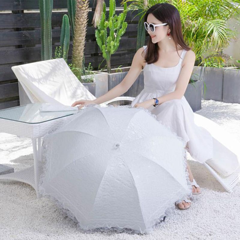 Vic Cưới Cô Dâu Dù Dù Dù Dù Rỗng Ren Trắng Lãng Mạn Đạo Cụ Ảnh Decorativ