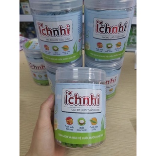 Gạc rơ lưỡi thảo ÍCH NHI giúp làm sạch khoang miệng cho bé, giúp bé mọc răng không đau,