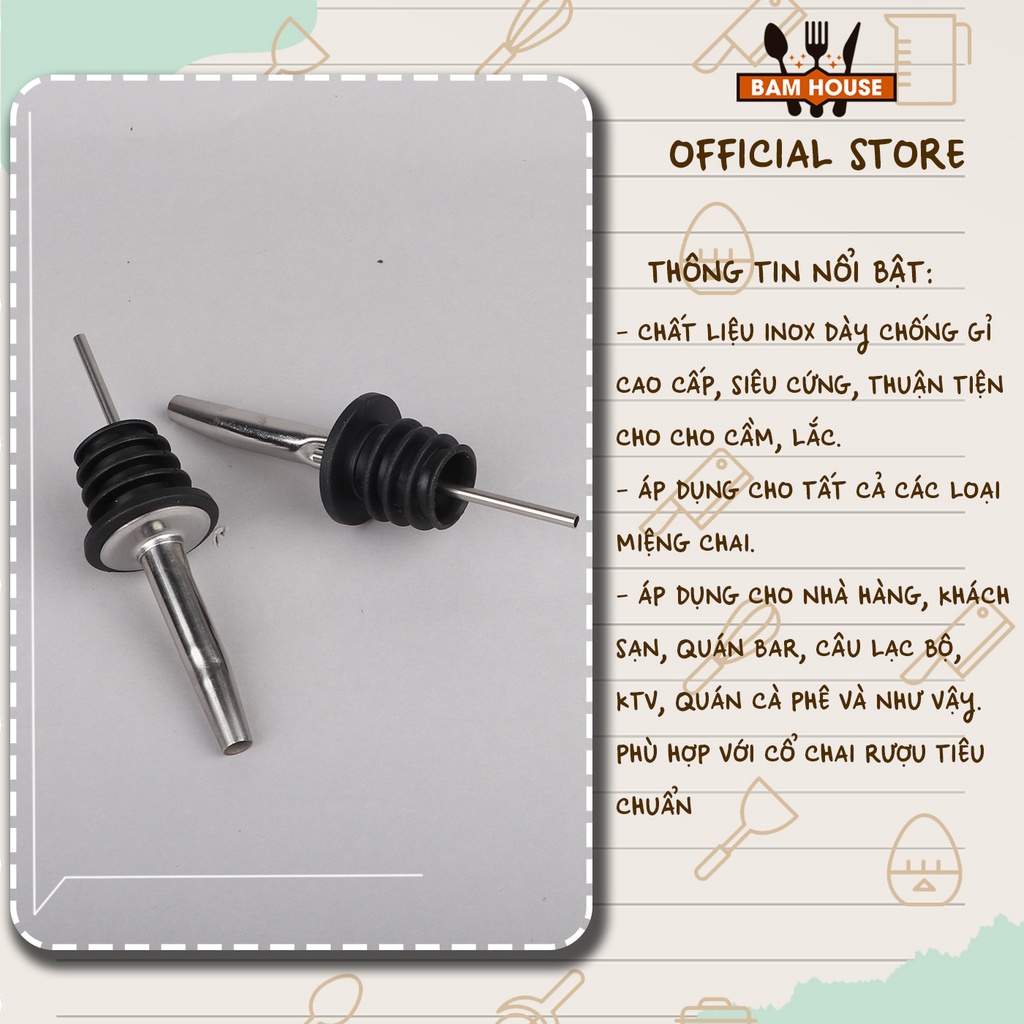 Ảnh Vòi rót rượu cocktail Bam House inox 430 giúp chống tràn cao cấp VRR02 2