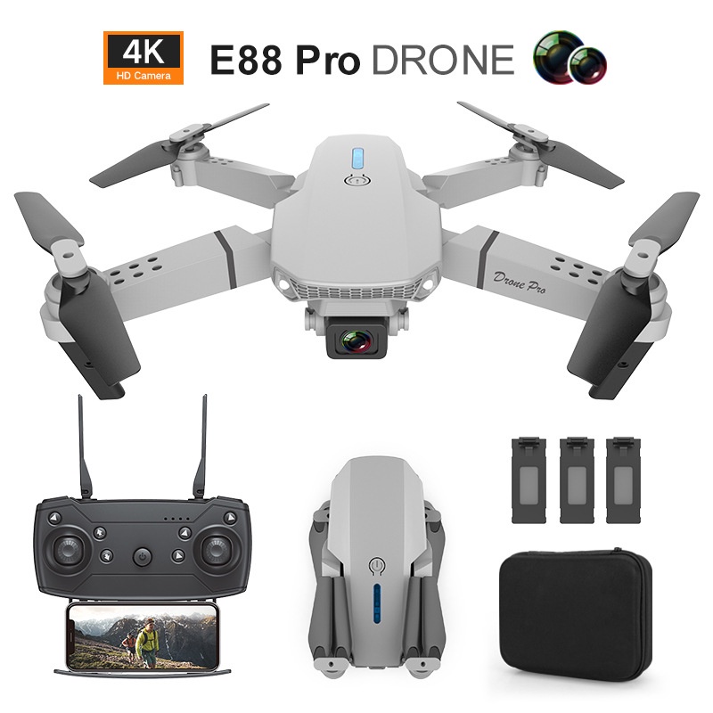 Flycam E88 Pro Drone 4K HD Camera Kép Có Định Vị 1080P WiFi Pin Khỏe ...