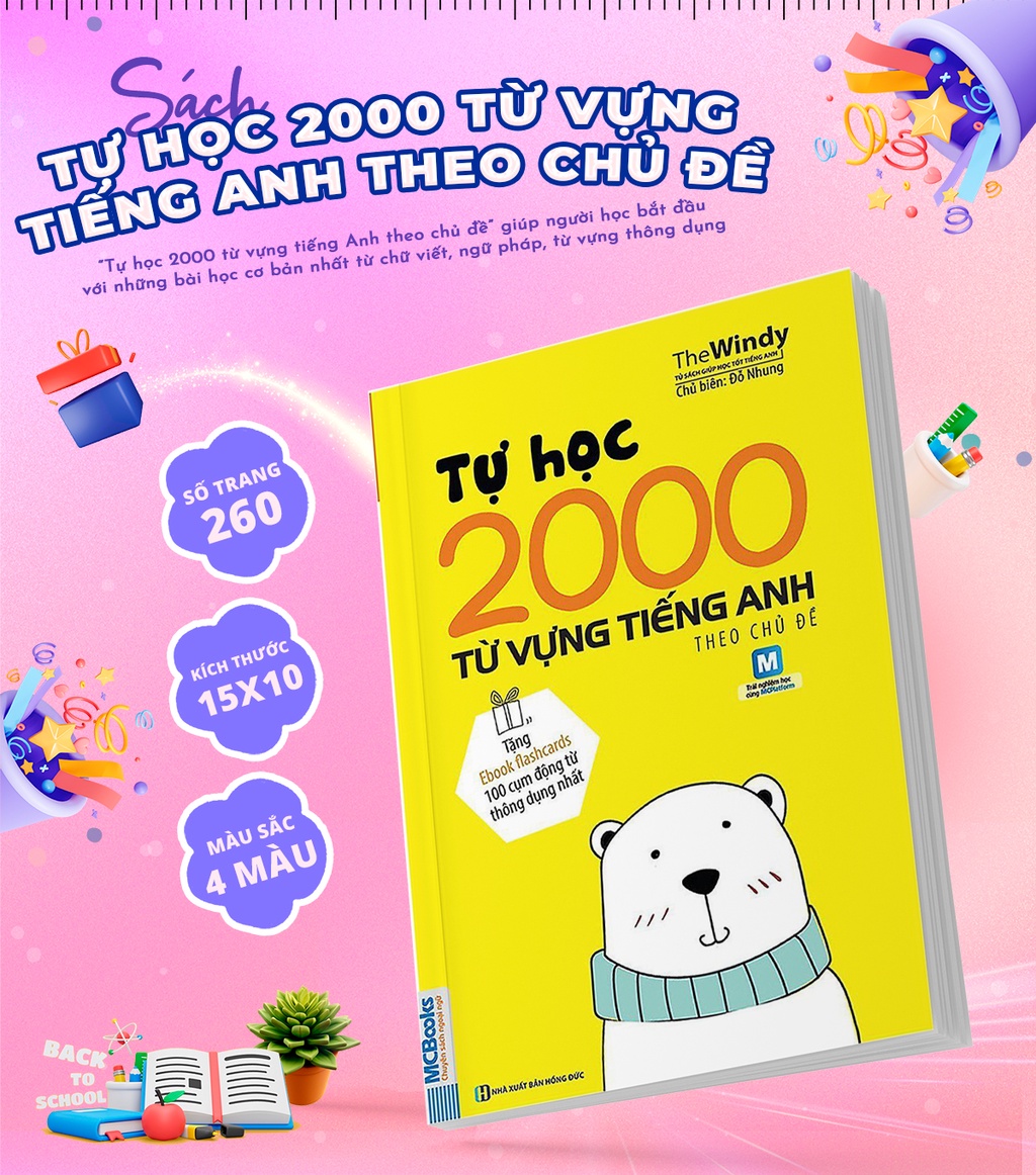 Mô tả Sách - Tự Học 2000 Từ Vựng Tiếng Anh Theo Chủ Đề Phiên Bản Khổ Nhỏ Dành Cho Người Học Căn Bản - Học Kèm App Online - 1