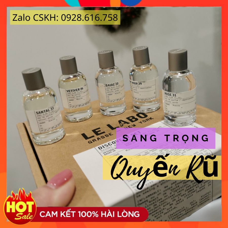 Set Nước Hoa Le Labo mini 10ml 5 Mùi 10, 29, 31, 33, 46 Sang Trọng Cực ...