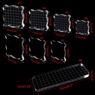 Acrylic Clear Stamping Block Grid and Grip Scrapbook Craft Making Essential Tool