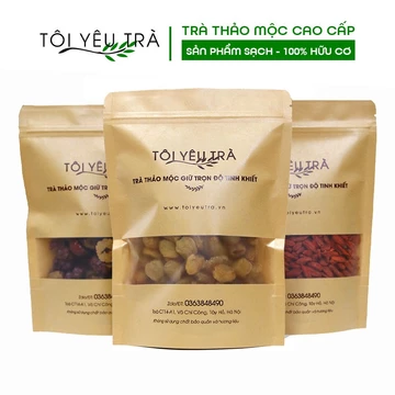 Combo Trà Bổ Dưỡng Long Nhãn, Kỷ Tử, Táo Đỏ Trà Trái Cây Sấy Khô Cao Cấp Tôi Yêu Trà
