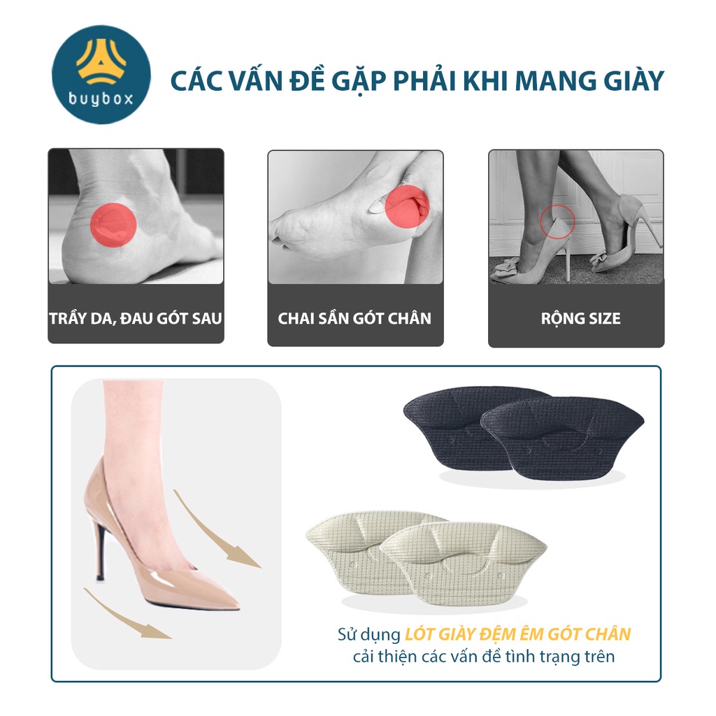 Mô tả Lót giày bảo vệ gót sau dày 6mm giảm size giày, chất liệu cao cấp giúp êm chân - buybox - BBPK230 - 2