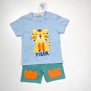 Bộ bé trai bộ bé gái ngắn tay hình con vật 100% cotton Minky Mom MK05