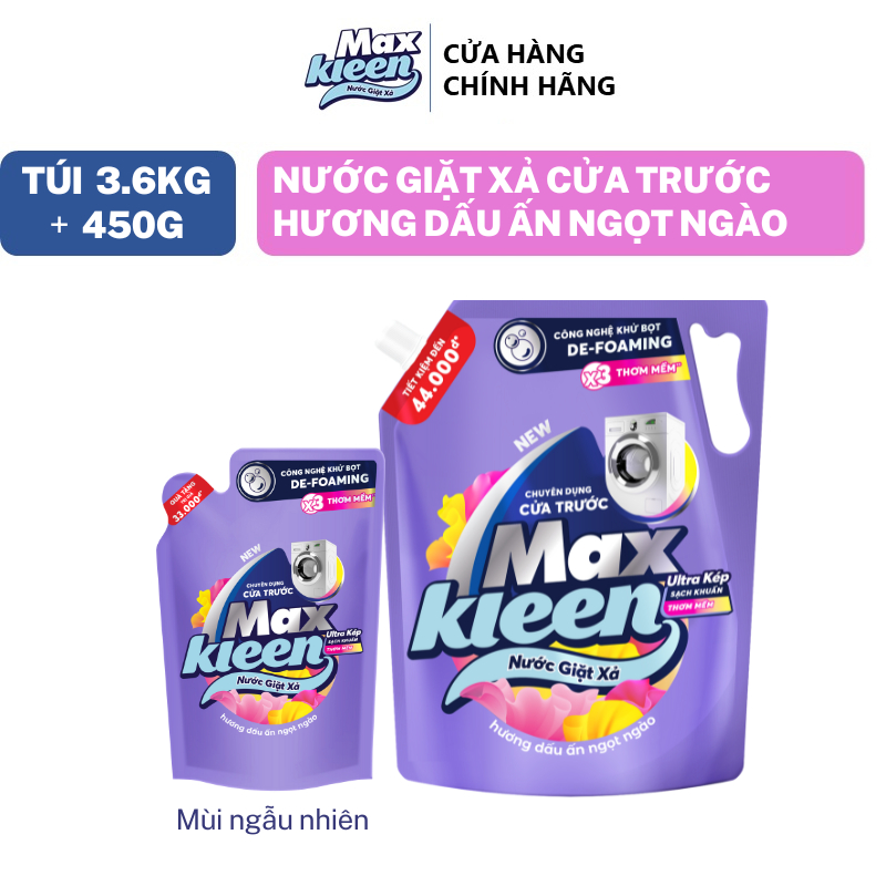 Ảnh Combo Túi Nước Giặt Xả MaxKleen chuyên dụng Cửa Trước 3.6kg + Túi 450G mùi ngẫu nhiên 3