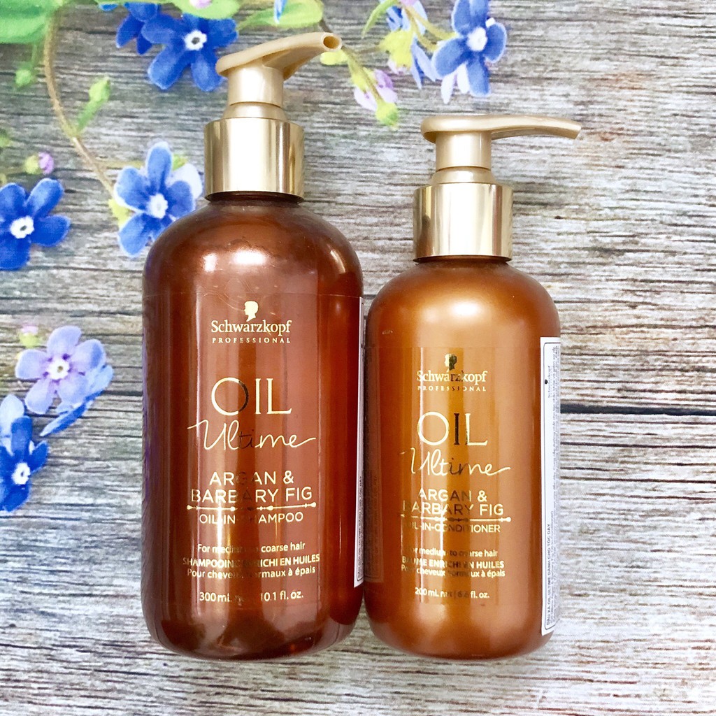 Dầu gội cao cấp siêu mượt Schwarzkopf Ultime Oil Argan Barbary Fig phù hợp tóc thường và tóc to sợi 300ml (ĐỨC)
