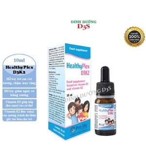 HealthyPlex D3K2 - Bổ sung vitamin D3K2 tăng cường hấp thu Canxi cho Trẻ (lọ 10ml)