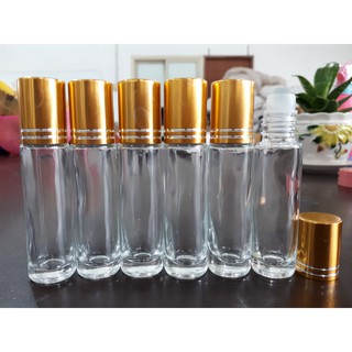 Chai Chiết Nước Hoa Thủy Tinh 10ML Dạng Bi Lăn Siêu Xinh Nắp Vàng hoặc Bạc