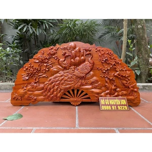 Tranh Quạt Phu Thê Gỗ Hương Kích Thước 50*100cm