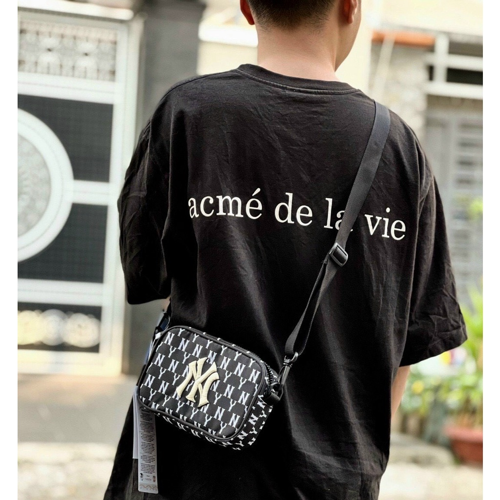 Túi đeo chéo nam nữ  NY MLB Monogram unisex mini đeo vai nhiều ngăn chất vải chống nước