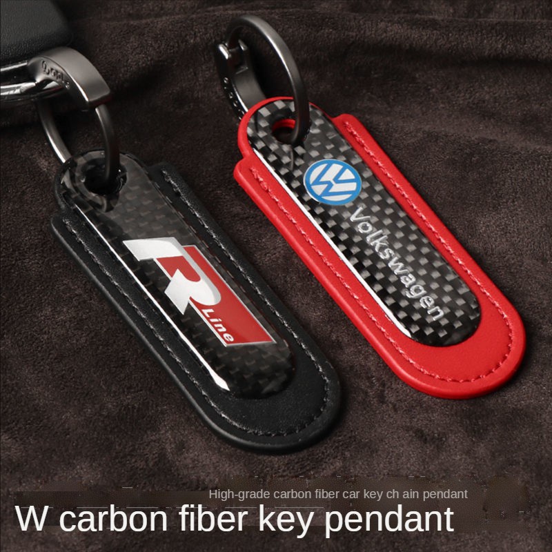 Carbon Fiber Leather Keychain Móc Khóa Bằng Sợi carbon Cao Cấp Cho