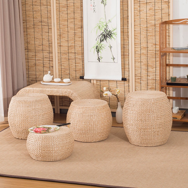 Nhà làm rơm ngồi khối thay đổi giày phân tatami ghế tròn phòng khách ...
