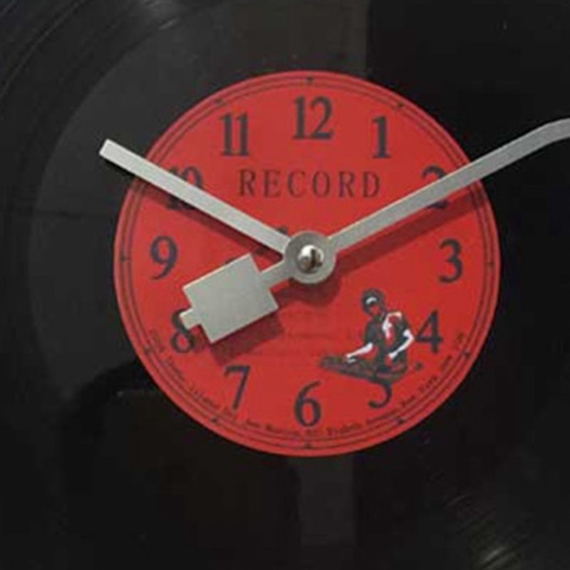 💖Đồng hồ treo trang trí tường hình đĩa than ghi âm Vinyl kiểu dáng cổ châu Âu
