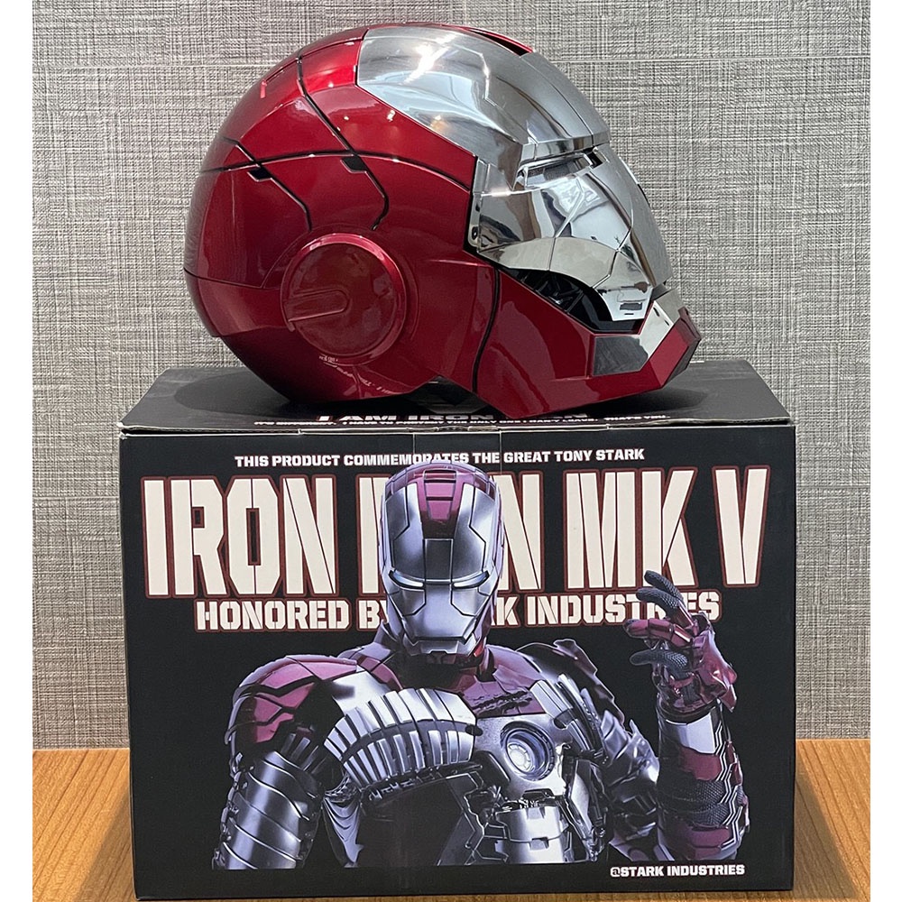 Mũ Iron Man tỉ lệ 1-1, MK5, Đóng mở bằng điện, Điều khiển bằng giọng nói, Mũ Nhiều Mảnh, Siêu phẩm nhập vai