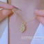 Dây chuyền nữ chất liệu titan mặt dây thiết kế hình chiếc lá tinh tế phong cách thời trang thanh lịch 2023