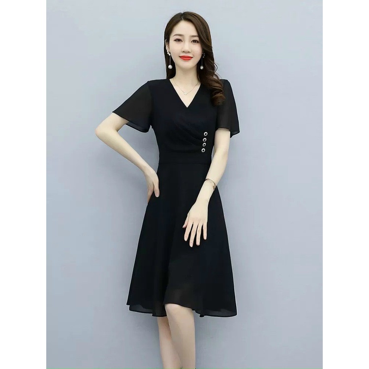 (HCM) Đầm xoè voan chiffoan hàng cao cấp thời trang hàn quốc siêu xinh xắn , tiểu thư hàn quốc HIYU STORE