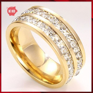 Nhẫn titan đá full không đen không gỉ - Trang sức Bé Heo BHN131
