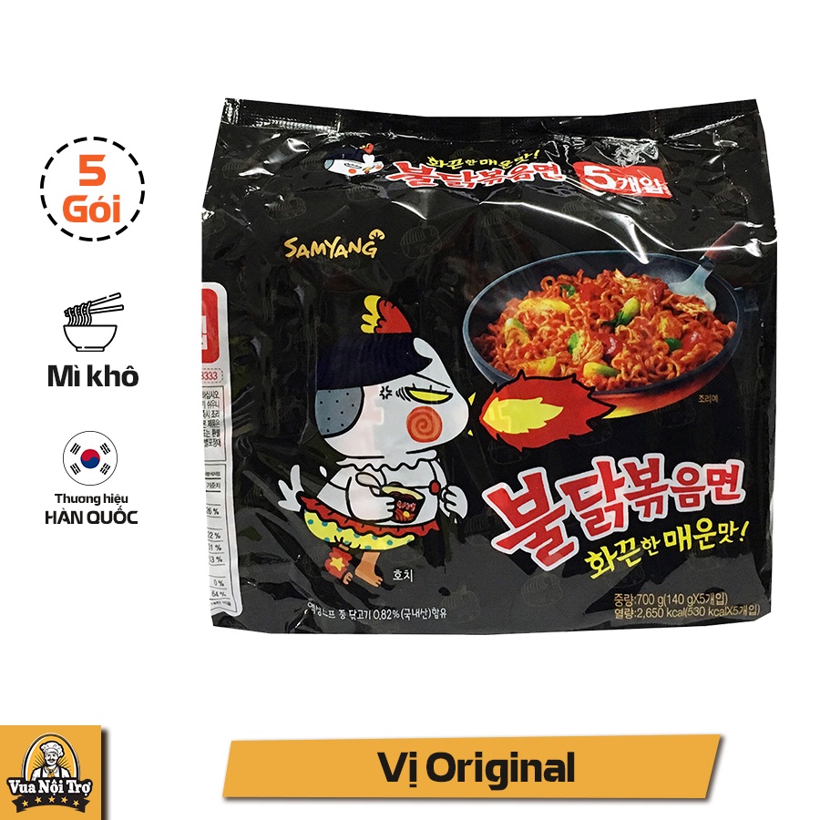 Lốc 5 Gói Mì Khô Gà Cay Samyang Vị Truyền Thống 140g Gói Shopee