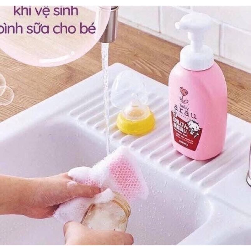 Nước rửa bình Arau Baby Nhật Bản chai 500ml /túi 450ml hanzomart