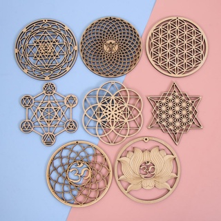 ASDFGER Lát Gỗ Đế Lót Ly Handmade 8 Phong Cách Trang Trí Tường Nhà Làm Hình Học thiêng liêng Trang Trí Tường Bằng Gỗ Ký Hiệu