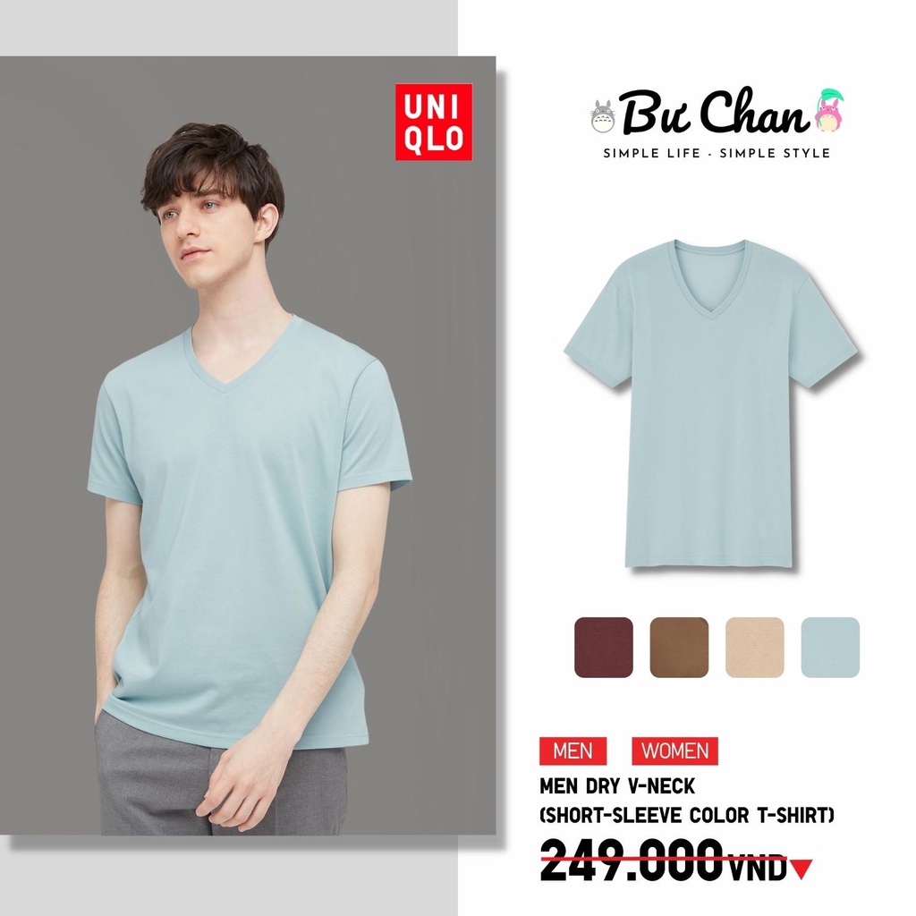 Áo thun UNIQLO Nam/Nữ cổ V ️ (UNIQLO Nhật Chính Hãng) | Shopee Việt Nam