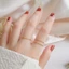 Nhẫn titan nữ không gỉ mạ vàng 18k thiết kế đính đá đơn giản phong cách hàn quốc