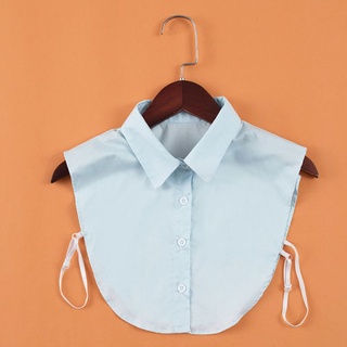 Cổ áo sơ mi giả vải cotton màu trơn có thể điều chỉnh có thể tháo rời cho nữ