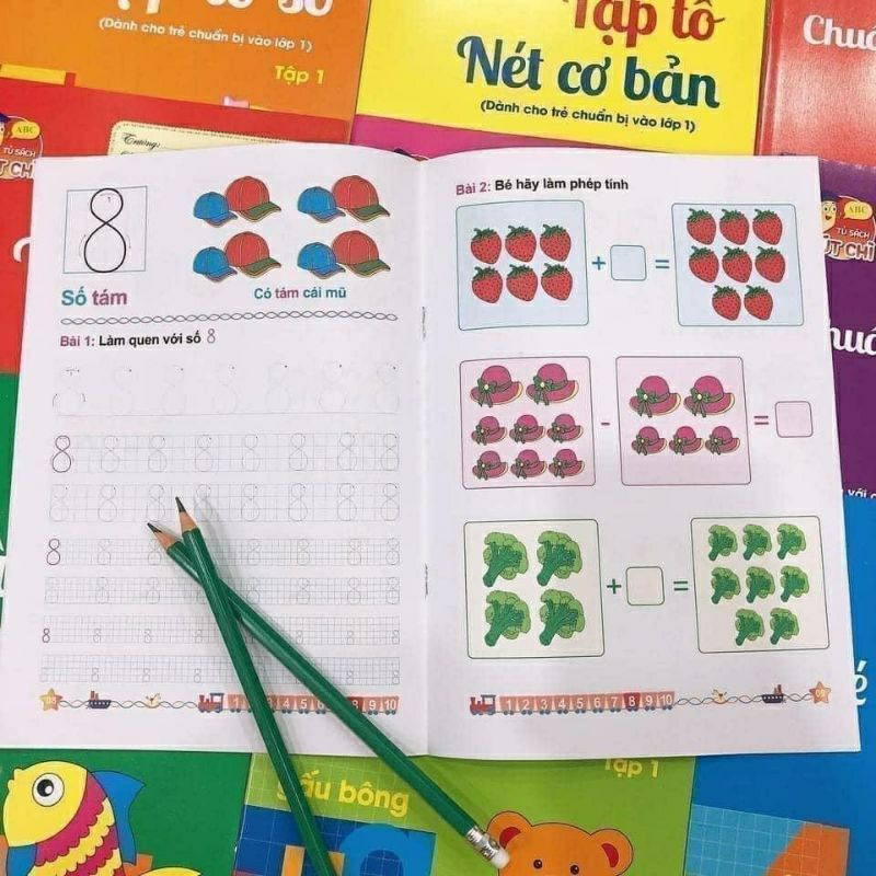 Ảnh Sách - Bộ hành trang cho bé vào lớp 1 tập tô tập viết chữ, số - 10 quyển kèm bút chì và tẩy 3