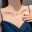 Dây chuyền titan nữ mạ vàng 18k hình hoa gắn đá long lanh sang trọng quyến rũ