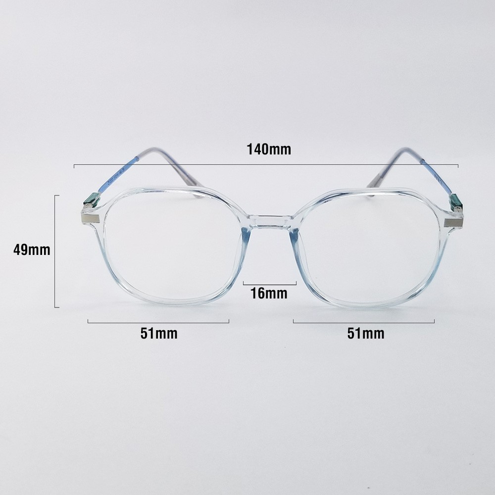 Ảnh Kính cận có độ 0 - 6 độ mắt tròn nam nữ, gọng nhựa 7K2503. Có sẵn tròng giả cận 0 độ chống tia UV, ánh sáng xanh 3