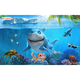 Tranh Dán Tường Đáy Biển Đại Dương 3D, dán phòng bé, bể bơi