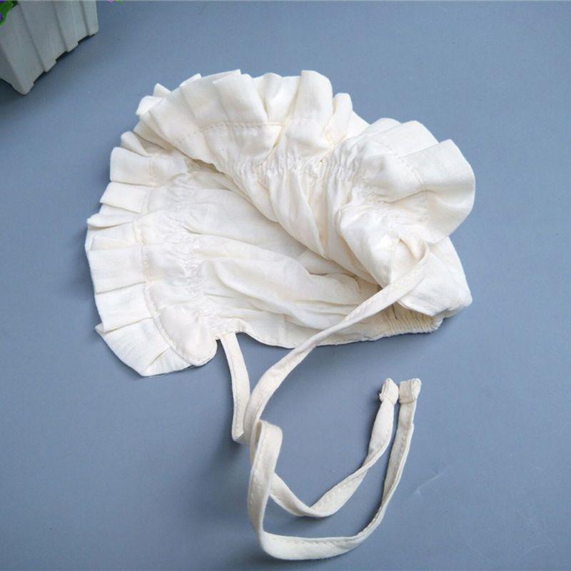 Mũ trùm đầu chất Cotton phối bèo phong cách Vintage cho bé