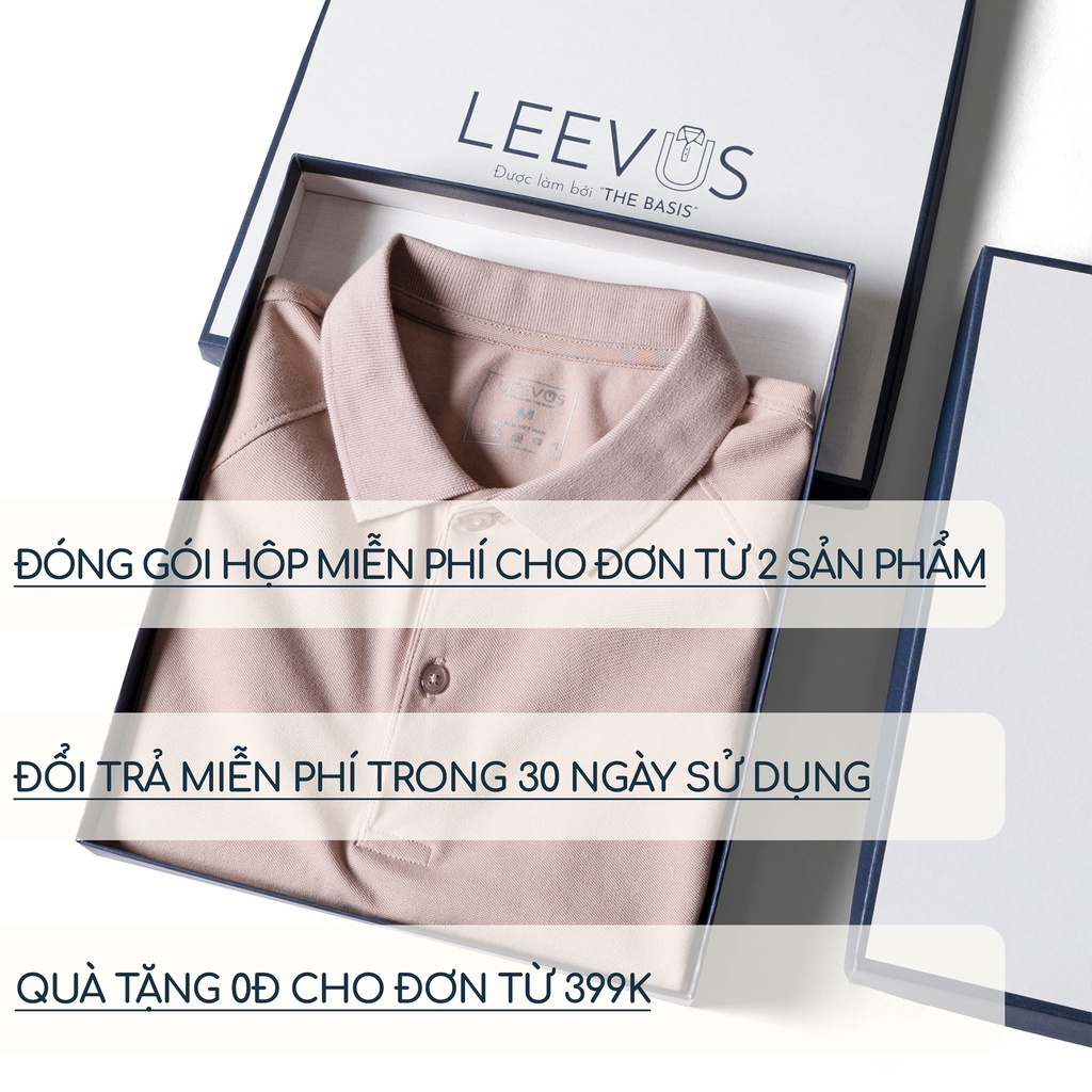 Mô tả Áo Polo nam BASIS màu mới, vải CVC cá sấu 4 chiều dày dặn, co giãn Leevus APL37 - 5