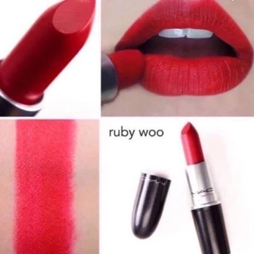 Son MAC ruby woo (nữ hoàng của son đỏ) tone màu đỏ tươi ྇