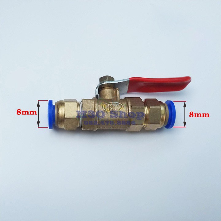 Bộ Van Khóa Ống Hơi Tưới Phun Sương 8mm - 2 Đầu Gắn Ống 8mm Tưới Phun sương Vườn lan, vườn ươm