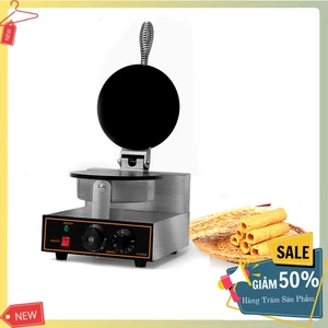 Máy làm bánh 2 mặt trơn công nghiệp 1300W điều chỉnh 50 - 300 độ, làm nóng nhanh