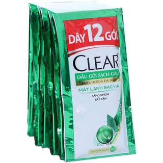 Set 30 Gói Dầu gội Clear mát lạnh bạc hà mát lạnh, đánh bay gàu ngay lần gội đầu tiên.